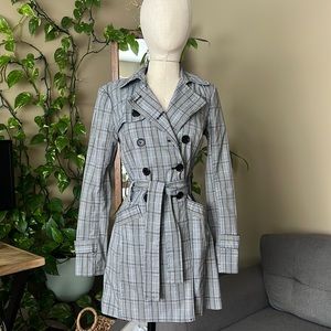 Plaid Trench Coat